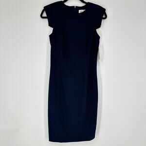 Eliza J Navy Blue Knee Length New Cap Sleeve Sheath Dress Womens 2